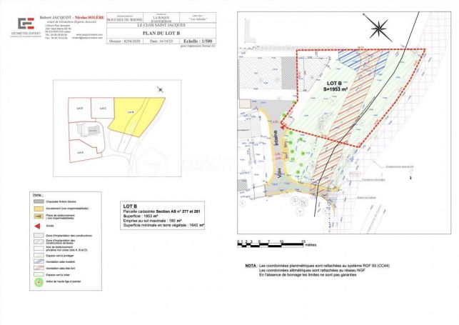 A vendre Terrain constructible 1953 m² viabilisE  La Roque D Antheron