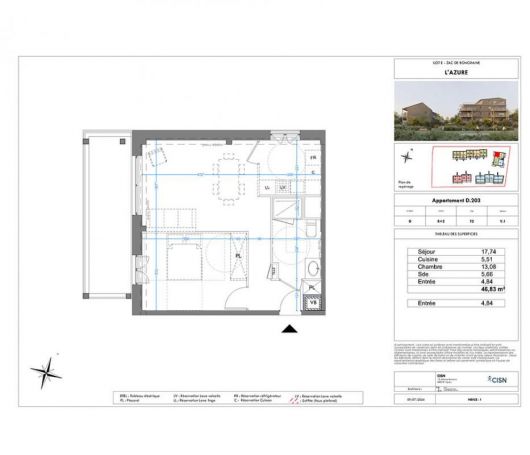 APPARTEMENT T2 46 M2 BORD DE MER AYTRE