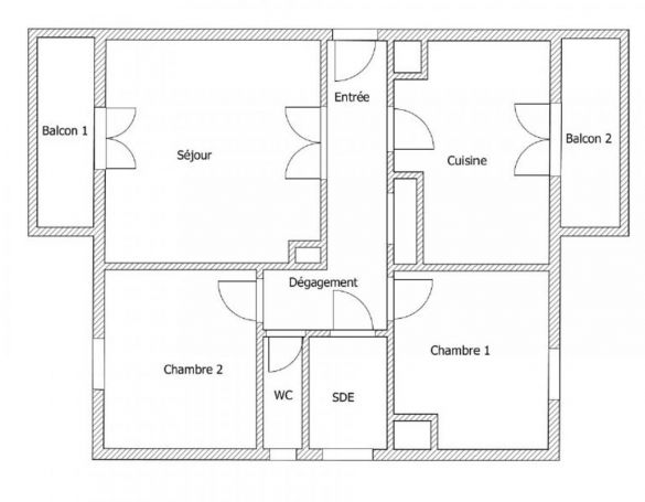 A vendre appartement T3 62 m²  Ajaccio