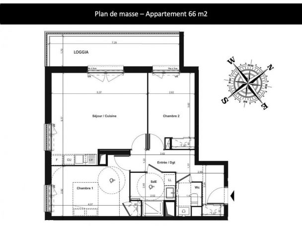 APPARTEMENT NEUF T3 66 M2 TERRASSE  COLOMBELLES