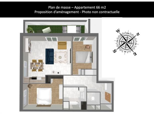 APPARTEMENT NEUF T3 66 M2 TERRASSE  COLOMBELLES