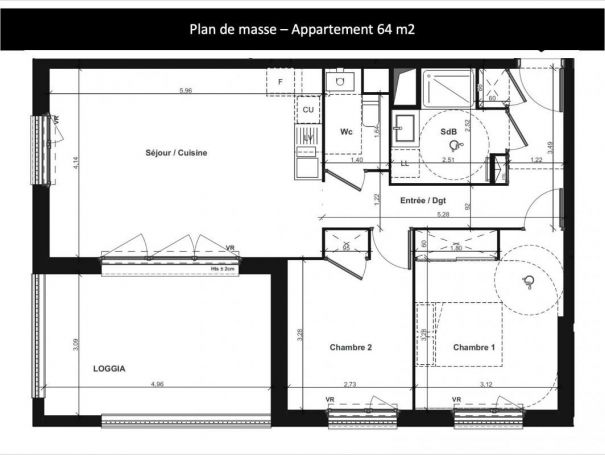 APPARTEMENT NEUF T3 64 M2 TERRASSE  COLOMBELLES