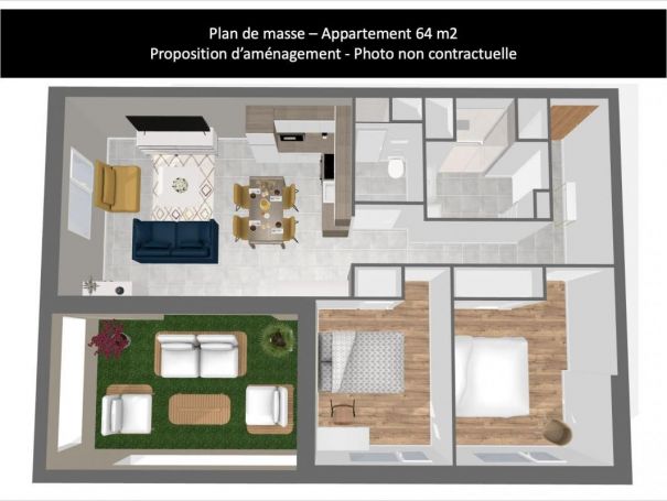 APPARTEMENT NEUF T3 64 M2 TERRASSE  COLOMBELLES