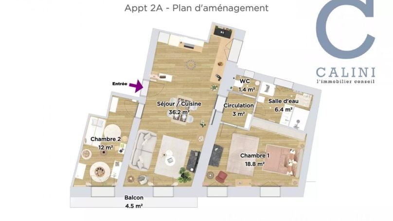 A louer APPARTEMENT T3 75 M2 NIMES