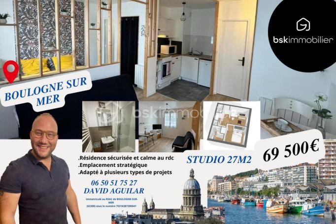 APPARTEMENT T2 27 M2 BORD DE MER BOULOGNE SUR MER