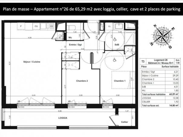 APPARTEMENT NEUF T3 65 M2 TERRASSE  COLOMBELLES