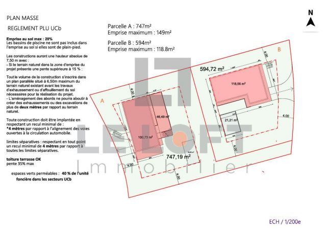 A vendre TERRAIN CONSTRUCTIBLE 594 M² SAINT AYGULF FREJUS