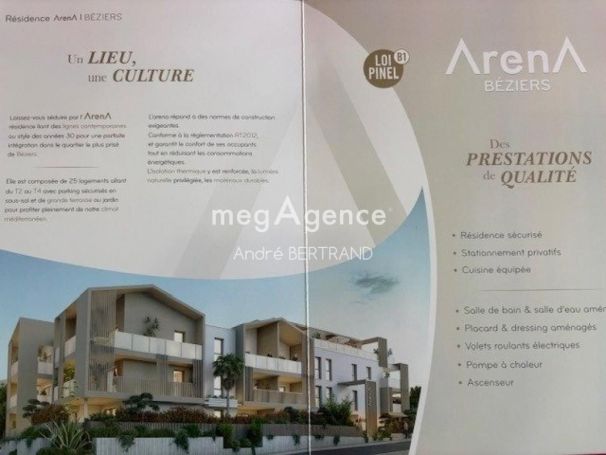 A louer APPARTEMENT NEUF T3 77 M2 TERRASSE BEZIERS